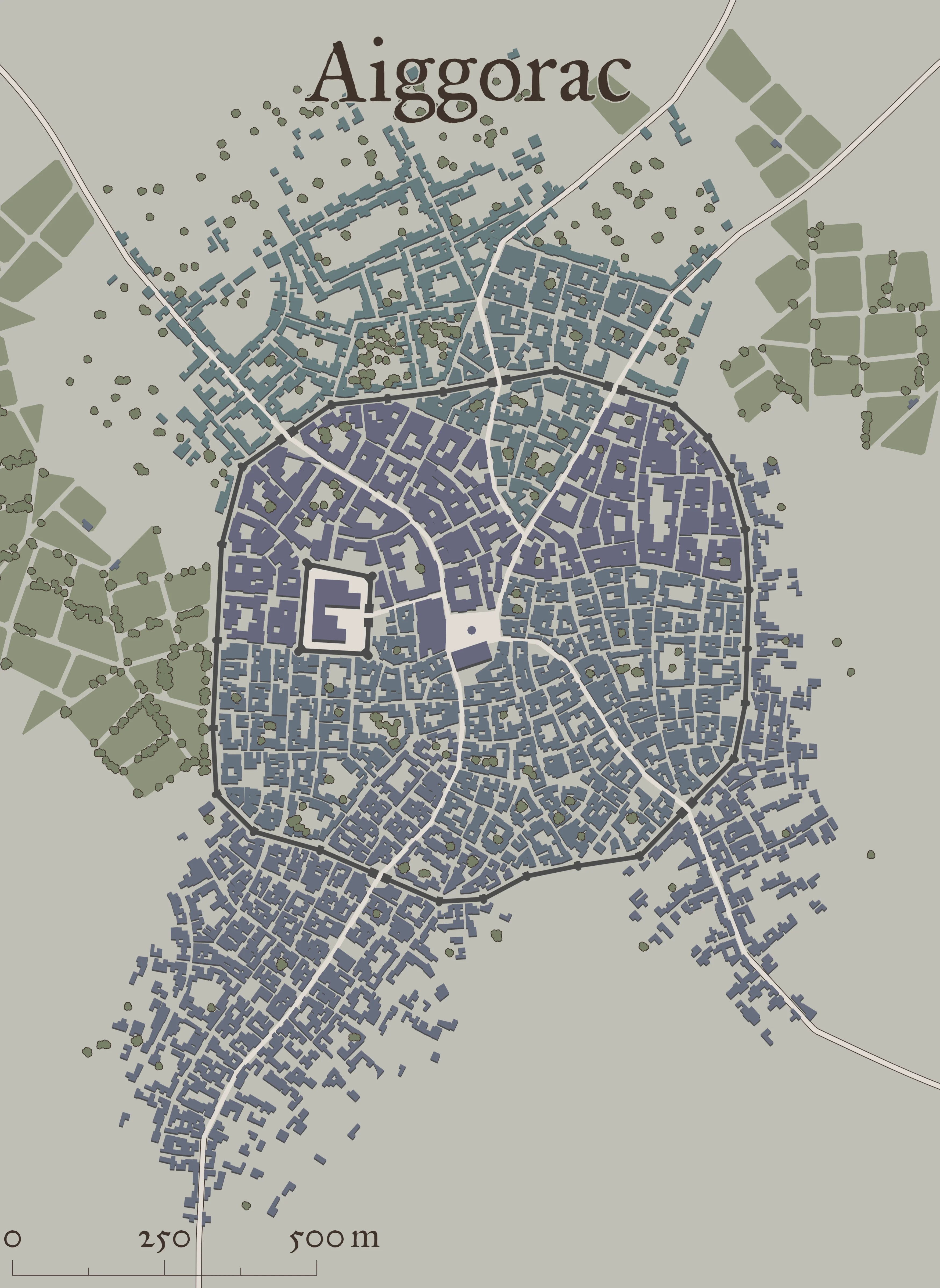 Carte de la ville d'Aiggorac