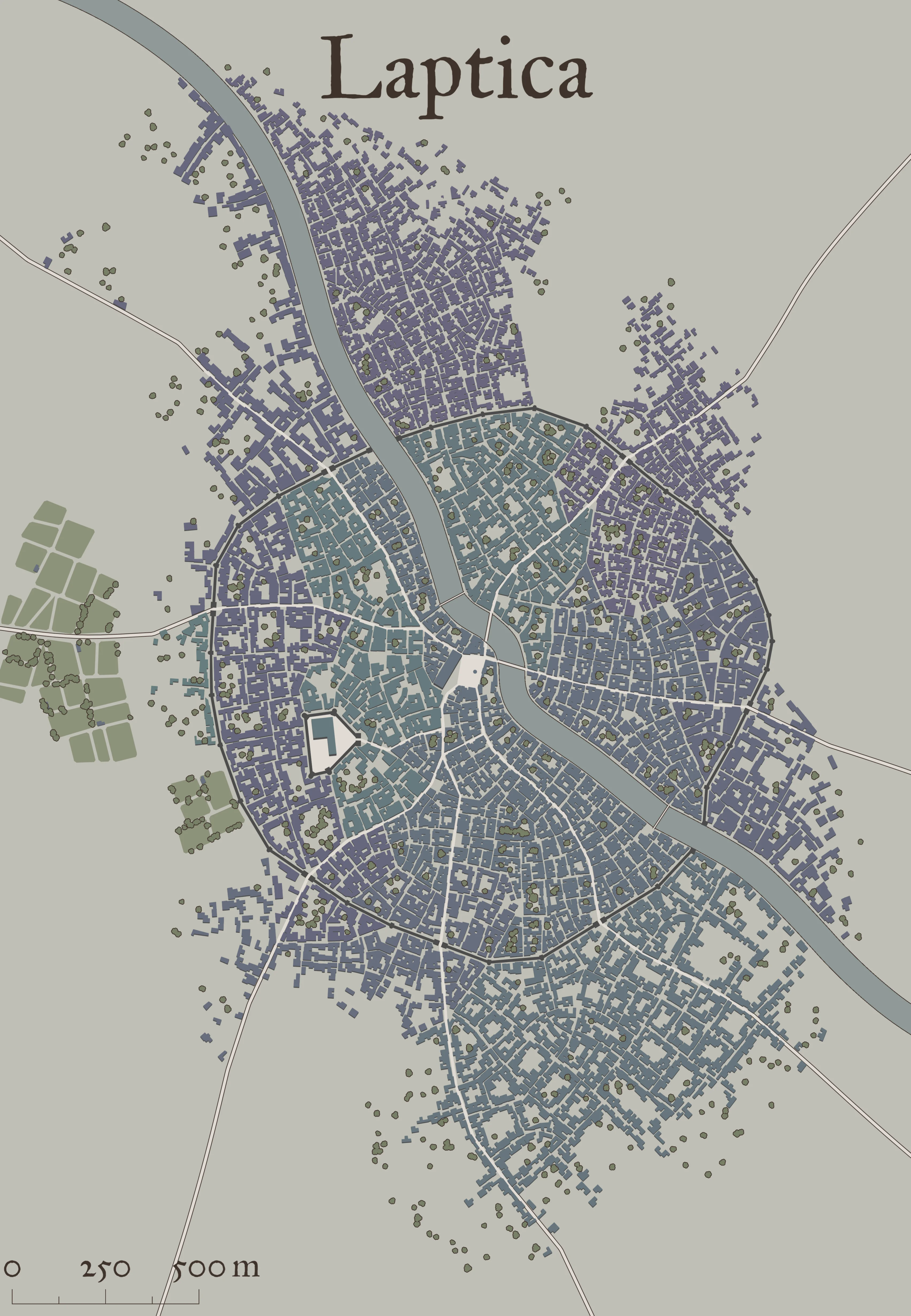Carte de la Cité Déchue de Laptica